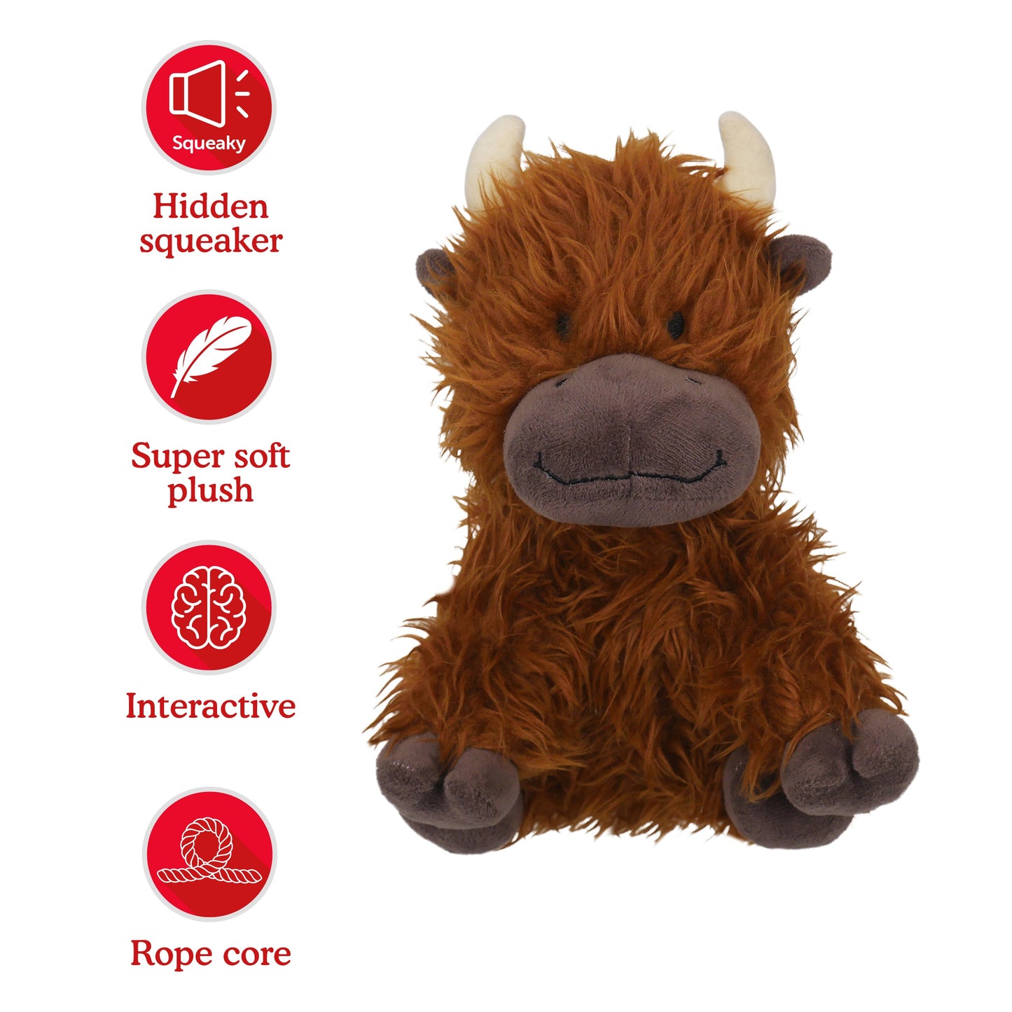 Rosewood Tough Rope Core Cow Soft Dog Toy