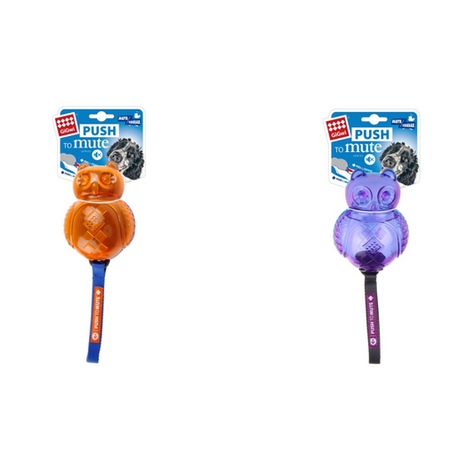 GiGwi Push To Mute Transparent Owl Dog Toy